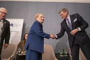 Press briefing with the participation of Madeleine Albright, Lech Wałęsa and Leszek Balcerowicz